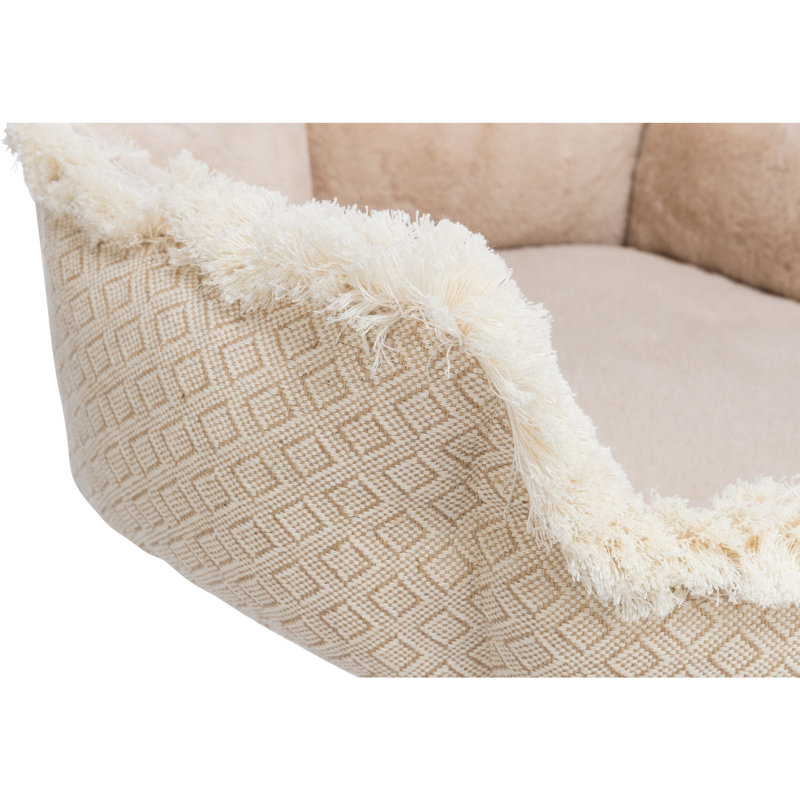 TRIXIE Boho 32" Cat Tree with Jute Scratching Post, Plush Platform with Removable Cat Bed, Thick Heavy Base Plate