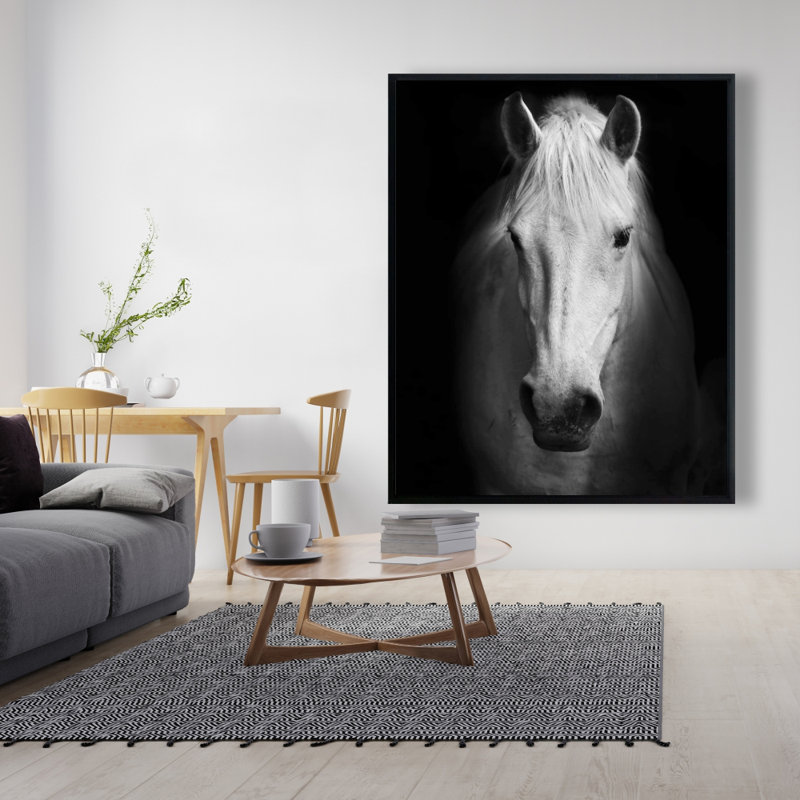 Monochrome Horse Print On Canvas, H 60 po x l 48 po