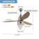 52" Ceiling Fan - Tri-Color Temperature Inverter With Remote Control