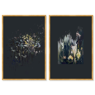 Midnight Flora Set Floral & Botanical Canvas Print by Oliver Gal, Black Frame, 10 x 15