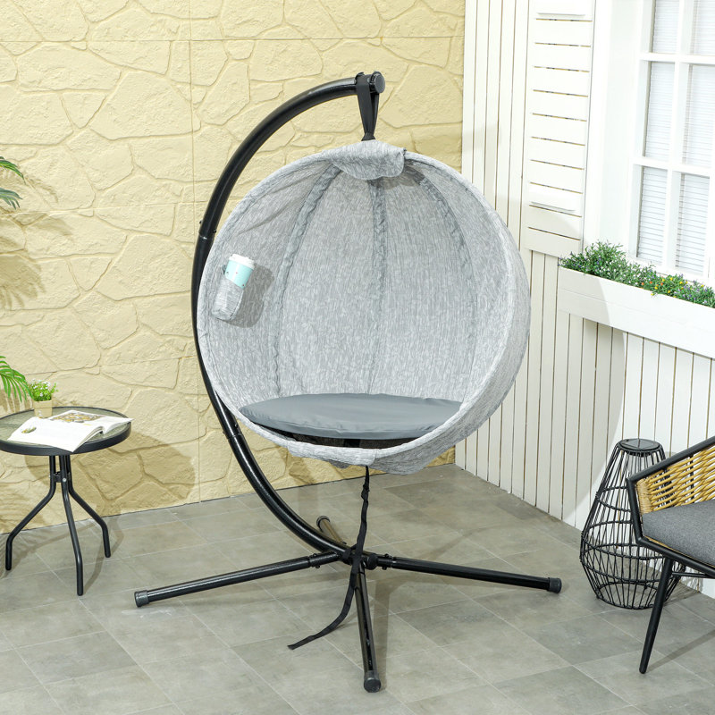 Egg Chair with Stand, Grey