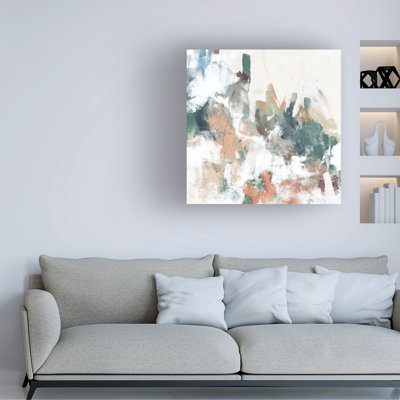 Art mural sur toile tendue - "Sticks and Stones II" de June Erica Vess pour décoration de salon, de chambre à coucher ou de bureau - 18 x 18