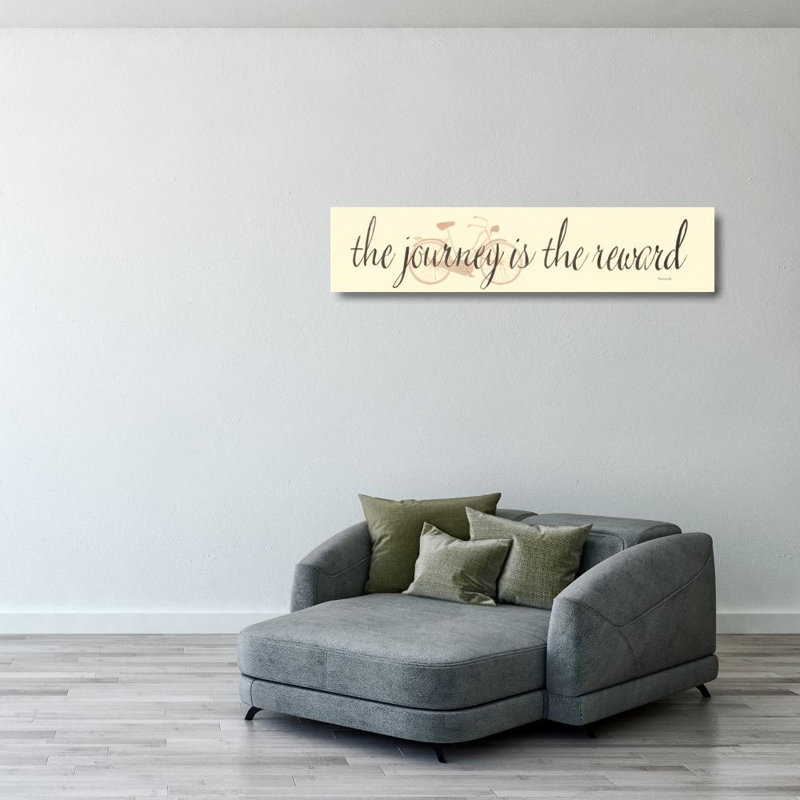 Le voyage est la récompense, H 9 po x l 40 po