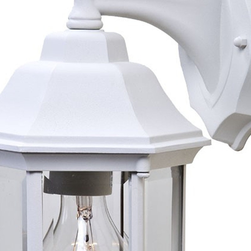 Clear Glass Swing Arm Wall Light, White