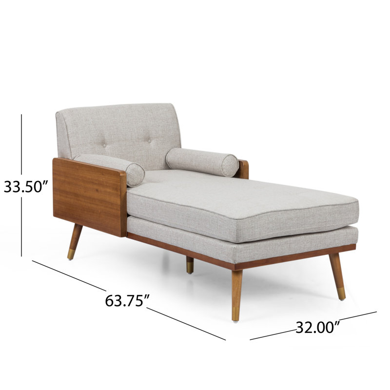 Chaise longue à 2 accoudoirs capitonnés Cape, Beige