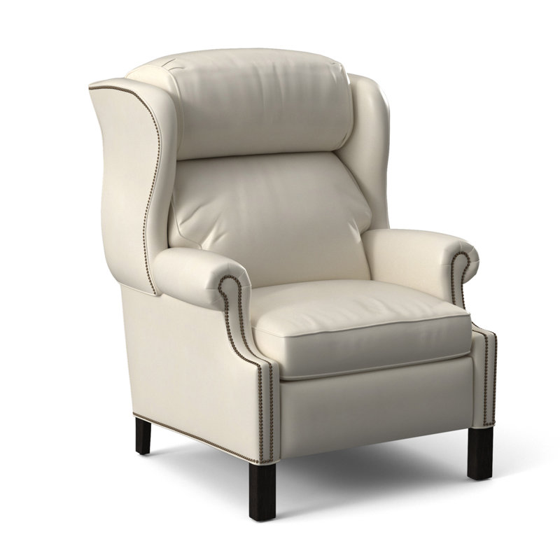 Chippendale Recliner, #9 Natural, Outsider Raven Genuine Leather, New Classiques