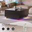 Table basse avec rangement relevable, table basse carrée à DEL avec tiroirs coulissants doubles, table centrale à compartiments cachés pour le salon-1432456851
