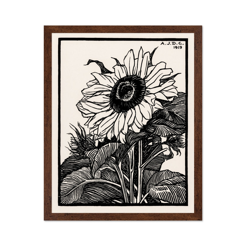 Julie De Graag - Tournesol, Affiche, 08"H x 10"W, Encadrement brun