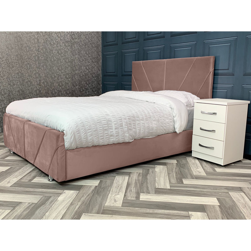 Liesel Upholstered Bed, Pink, Single (3')