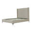 Grand lit en velours taupe rustique Promenade