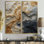 Or et spirale de rivière beige - décoration murale peinture abstraite