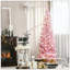 Arbre de Noël artificiel enneigé avec forme de crayon, branches réalistes en pin, lumières DEL blanc chaud, ouverture automatique
