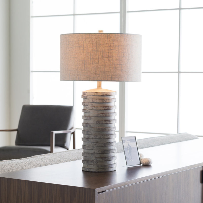 Frazier Resin Table Lamp, Sandstone
