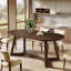 Table de salle à manger ovale en bois massif pour 4-6, table de cuisine en bois de 63 pouces avec pieds fuselés robustes-1732834308