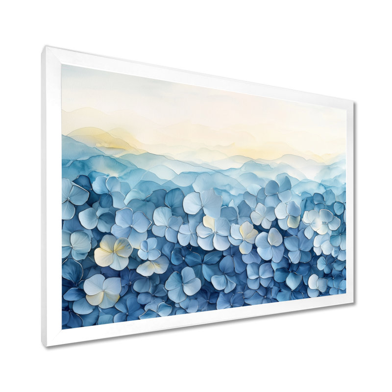 «Abstract Hydrangea Horizon Of Simplicity IV», reproduction sur toile encadrée, H 30 po x l 40 po, Picture Frame Print, Blanc