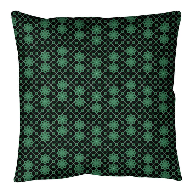 Coussin de sol Katelyn Elizabeth, 28 po x 28 po, Vert / Noir