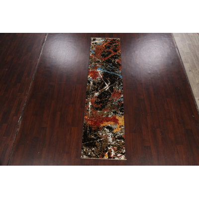Tapis de couloir unique brun noué à la main 2 pi 8 po x 10 pi 4 po New Age