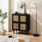4-Doors Rattan Mesh Storage Cabinet-1821482556