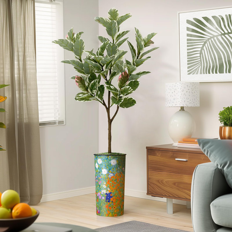 Arbre artificiel en fleur noire et blanche, Floral Green