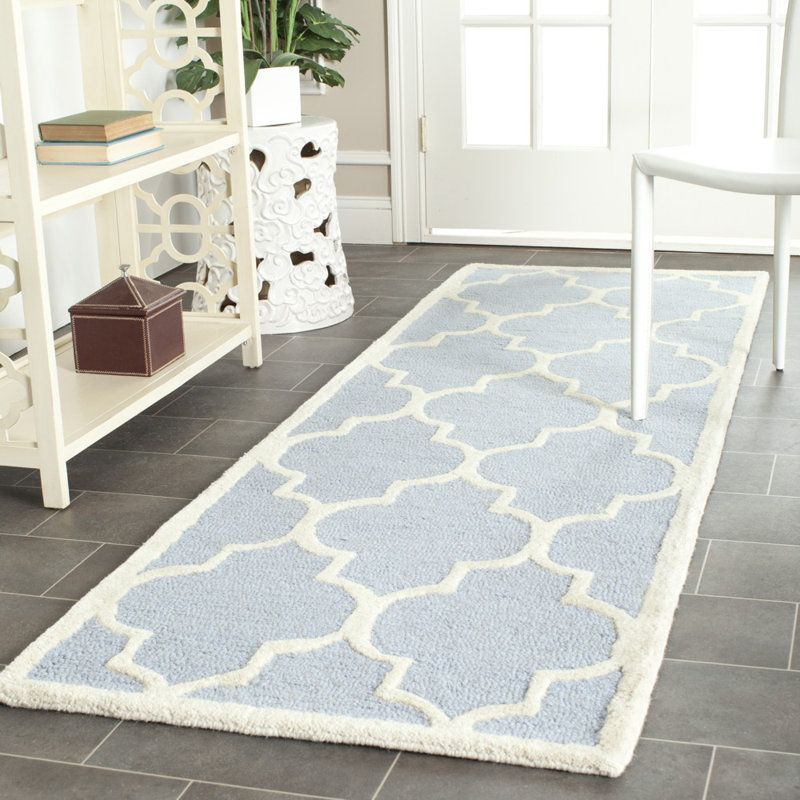 Cannen Hand Tufted Wool Geometric Rug, Runner 2'6" x 8'