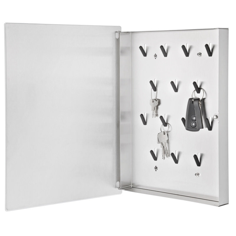 Velio Key Box/Magnetic Glass Board, White