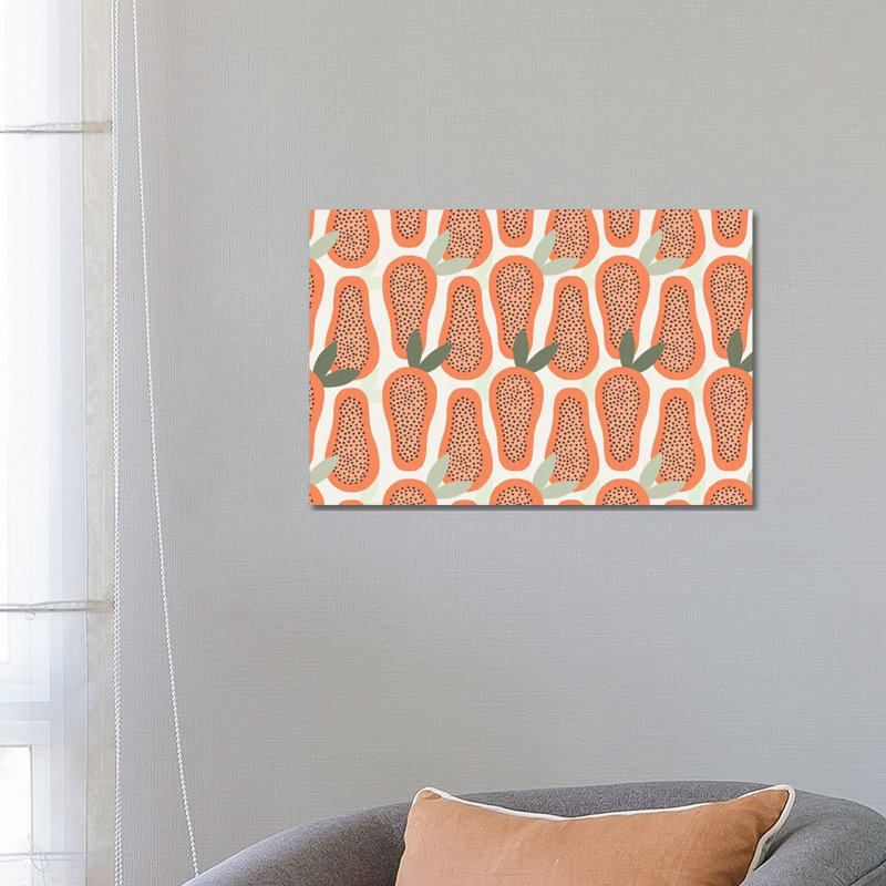 Papaya Pattern - Wrapped Canvas Painting, 66.04 cm H x 45.72 cm W x 1.91 cm D