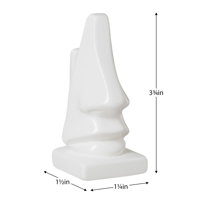  Boleslao Nose Shaped White Eye Glasses Stand For Desk, White