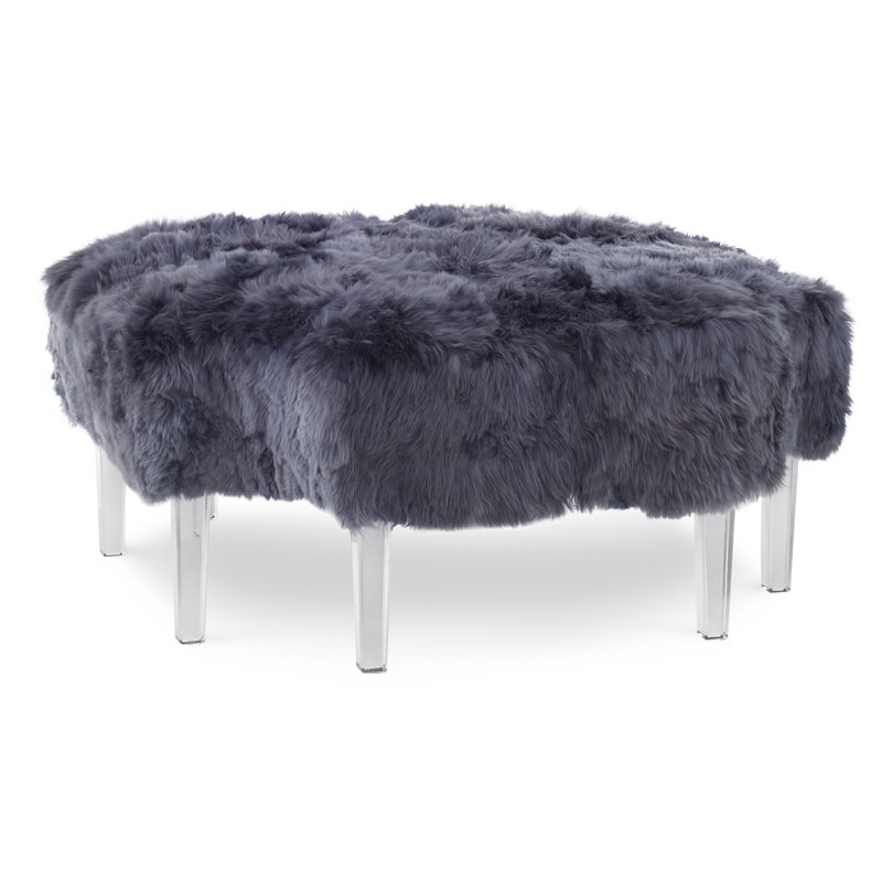 Harlow Novelty Ottoman, Sunny Linen