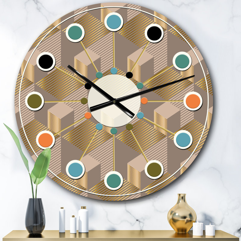 Horloge murale rétro Mid-Century, Surdimensionné