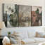 Paysage rétro CXV III - Toile tendue avec châssis sur mesure - 3 pièces-45705927