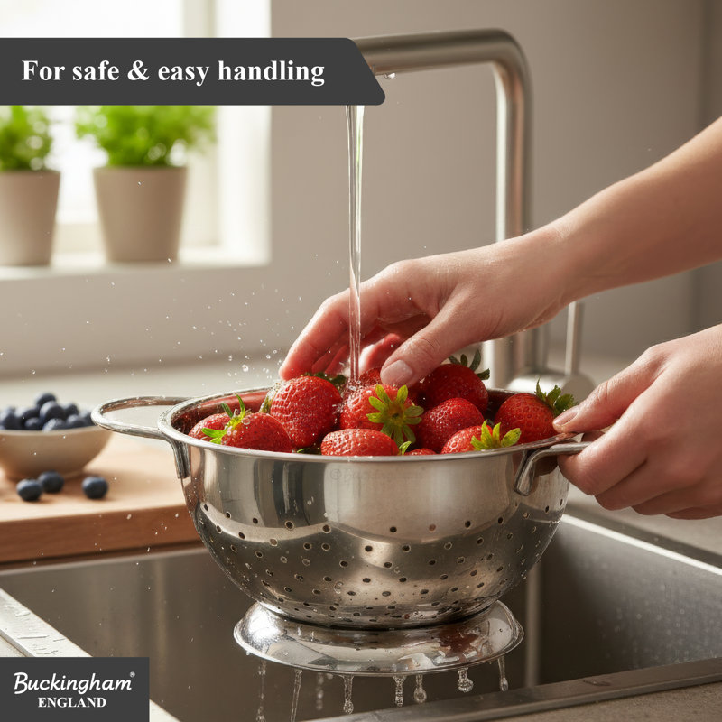 Buckingham Stainless Steel Hemisphere Colander Strainer  , 18 cm