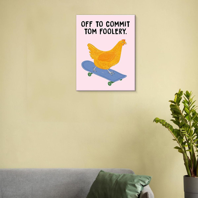 Drôle de poulet à la mode, reproduction d'art - affiche humoristique à commettre Tomfoolery
