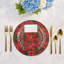 Christmas Poinsettia Cotton Sateen Dinner Napkins