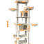 Grand arbre à chat à niveaux multiples de 68 pouces avec coussins amovibles faciles à nettoyer, poteaux à griffer robustes, taches douillettes et aires de repos confortables, profondeur de 19,75 po, largeur de 17,54 po pour chats-1904261612