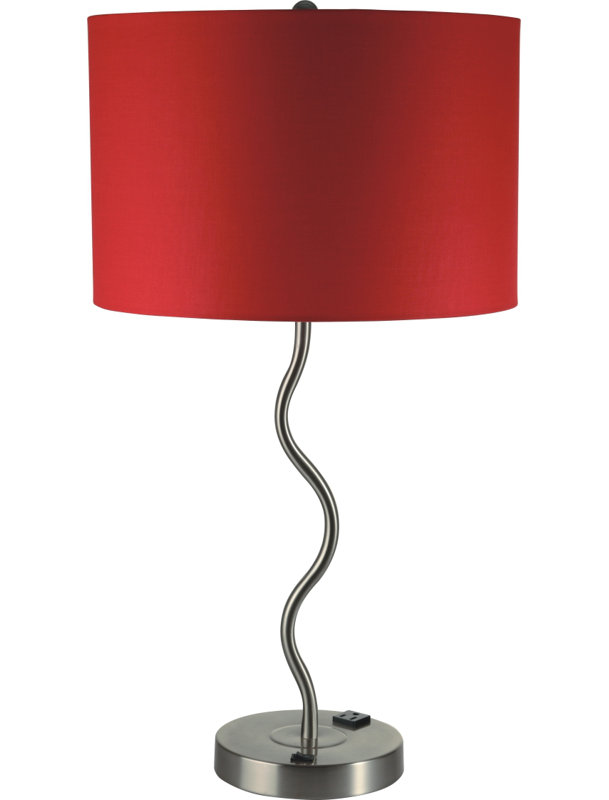 Metal Table Lamp, Red