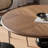 Walnut&Black Round Solid Wood Dining table-1584691828