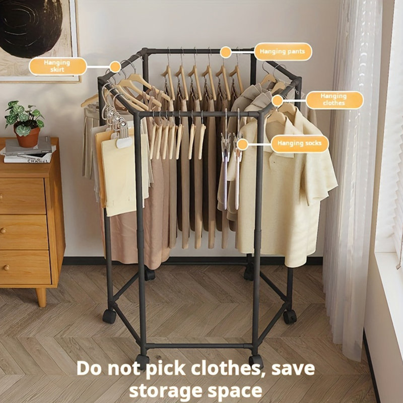 Metal Rolling Clothes Rack