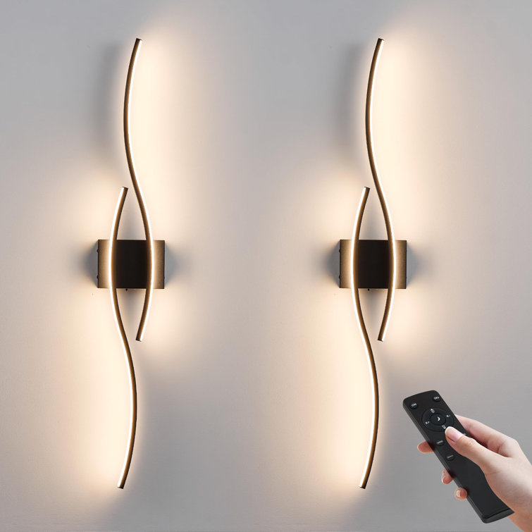 Wireless LED Wall Lights with Remote, Dimmable, 3 Color Modes, Night-Light