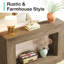 Console 47 po avec rangement - Table d'entrée étroite rustique avec tablette ouverte, table d'appoint