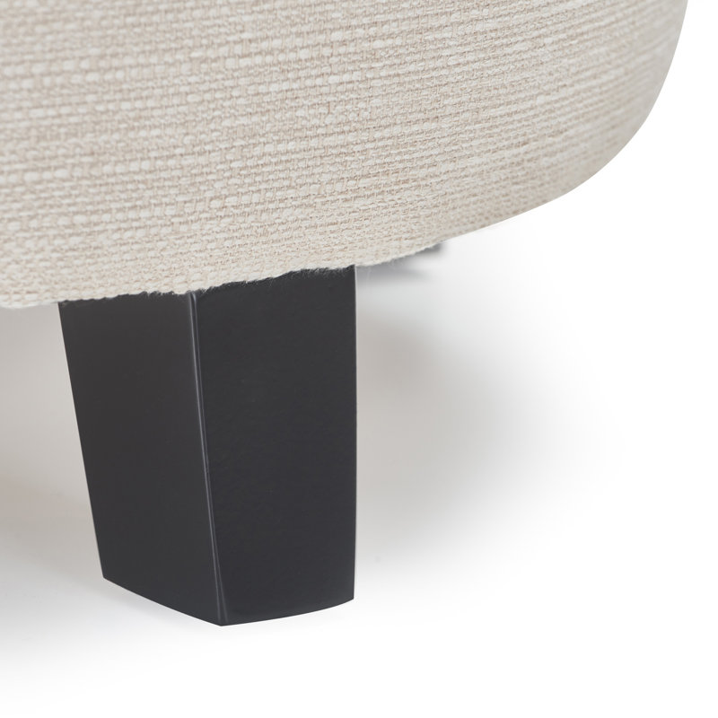 Ivory Tufted Round Storage Ottoman with Lift-Off Lid