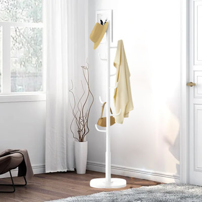 Coat Rack Freestanding With 8 Sturdy Hooks For Such As Coats, Jackets, Home Office Entryway
