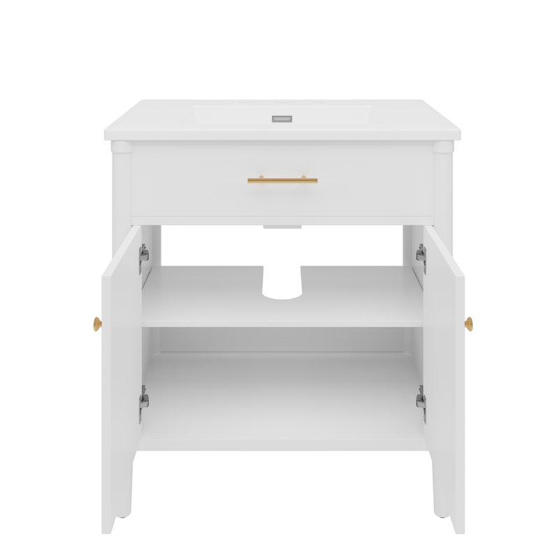 Bathroom Vanity With Sink, White
