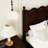 Ines Wood Bed Frame with Upholstered Headboard - Vegan Leather Upholstery-449762894-446306937