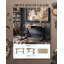 Élégant bureau d'écriture rectangulaire en aluminium avec rangement, parfait pour les espaces de travail modernes et fonctionnels.