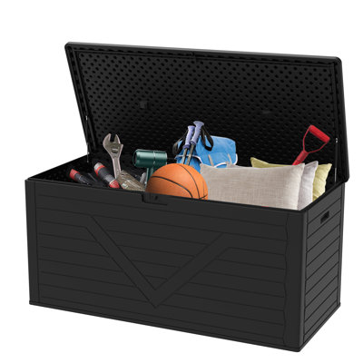 260 Gallons Resin Waterproof Lockable Deck Box