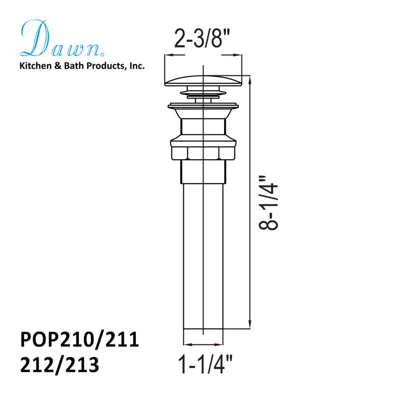 2.38'' W Pop-Up, Chrome