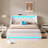Upholstered Platform Bed Frame with Wingback Headboard & LED Lights& 4 Storage Drawers-966201855-966201854