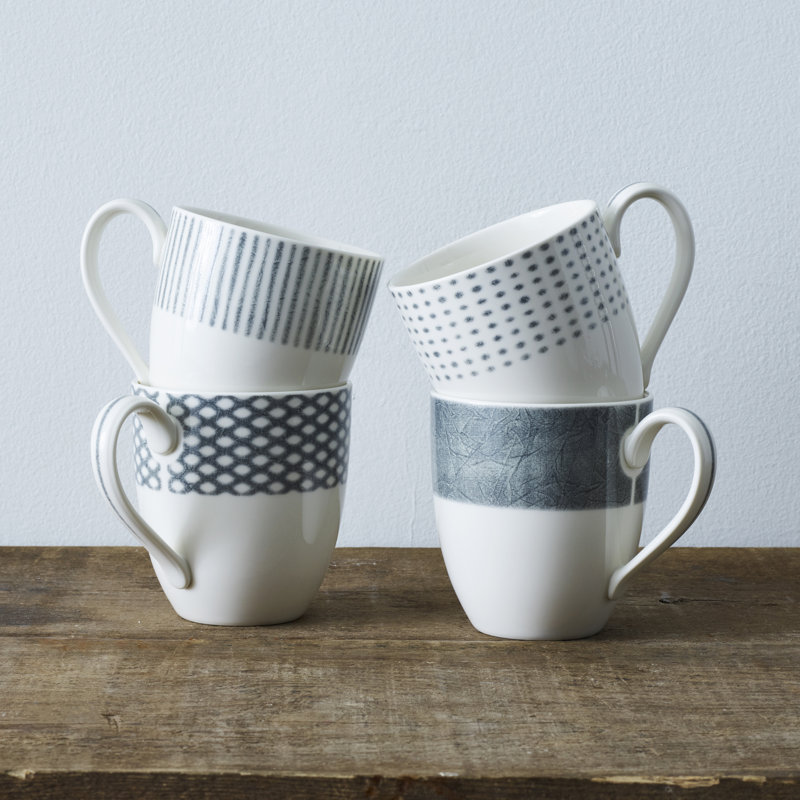 Noritake Hammock Assorted Mugs, 15 oz., Gray