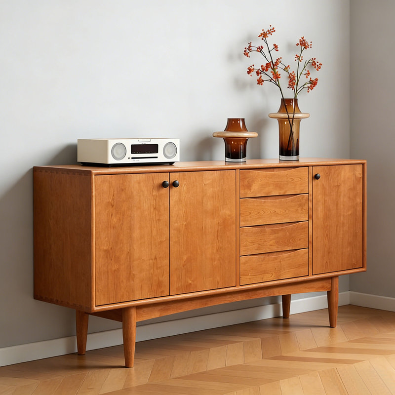Multi-functional solid wood sideboard, 31.49" H x 62.99" W x 15.74" D