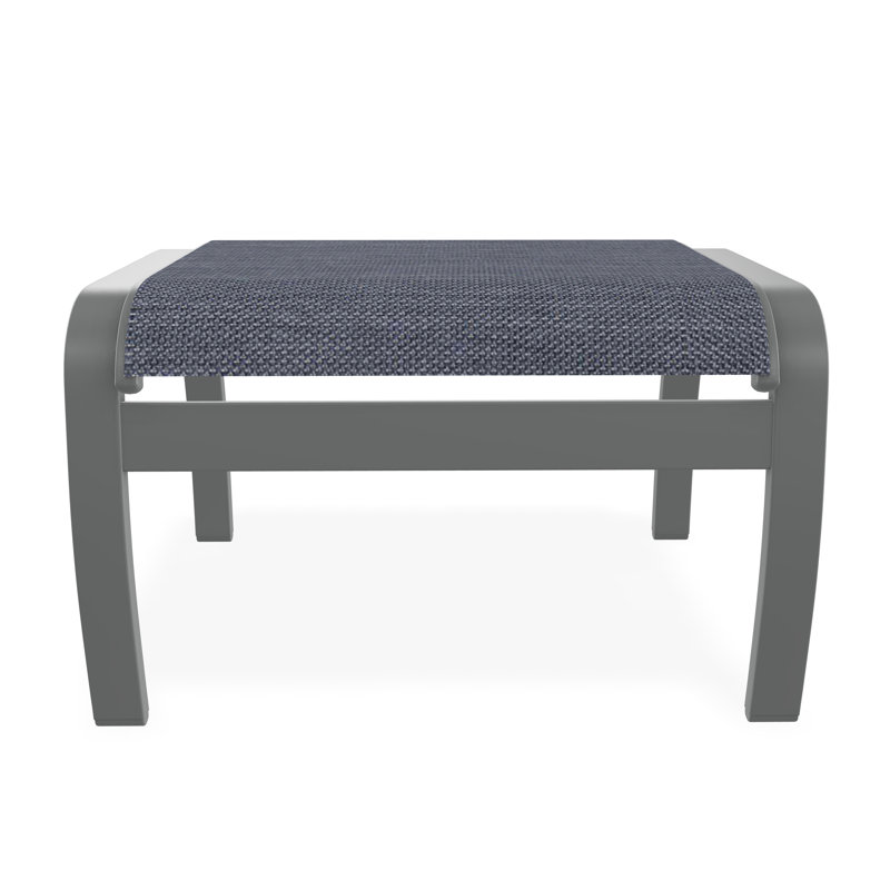 Belle Isle Sling Aluminum Frame Ottoman, Graphite, Canvas Granite Sunbrella® Canvas